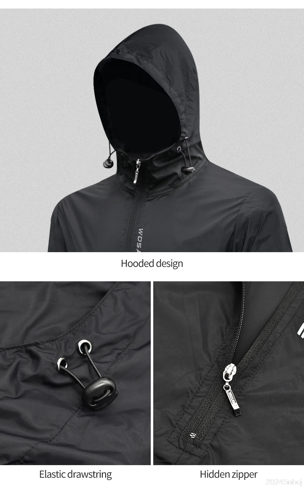 Men's Hooded Fleece Waterproof Cycling Jacket.