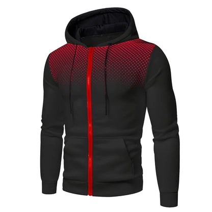 Men's Zip Up Graphic Print Sport Hoodie