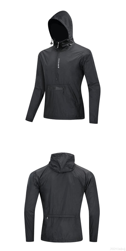 Men's Hooded Fleece Waterproof Cycling Jacket.