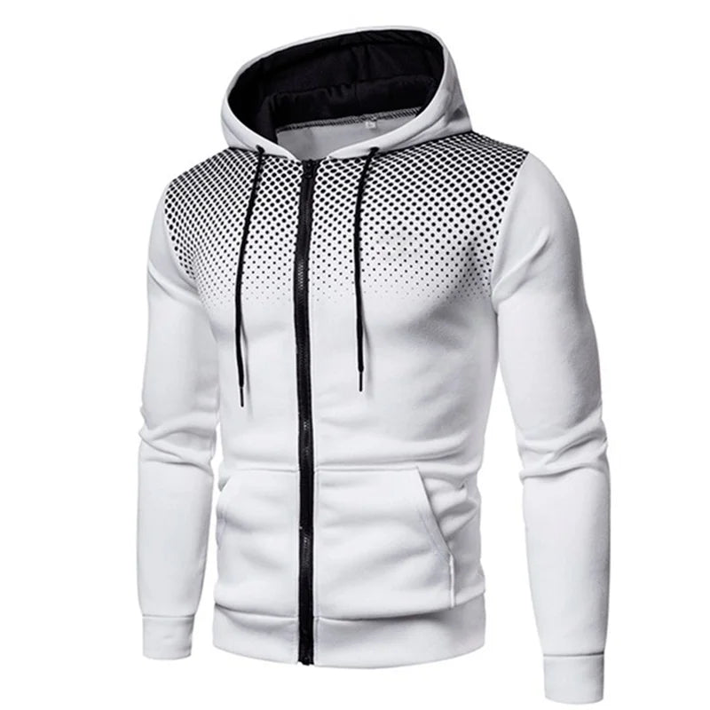 Men's Zip Up Graphic Print Sport Hoodie