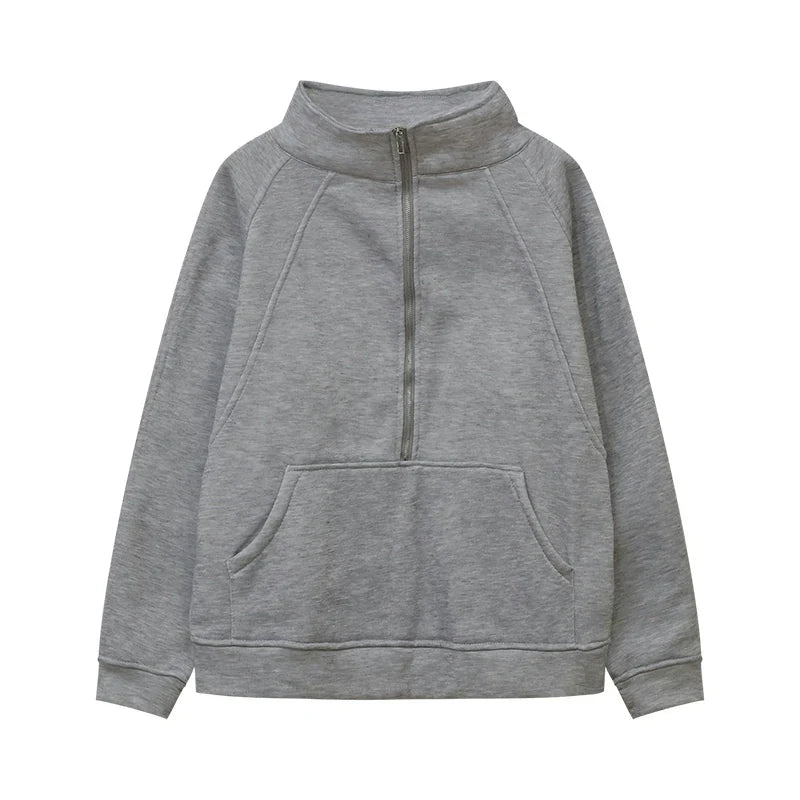 Half Zip Fleece Oversized Sweatshirt