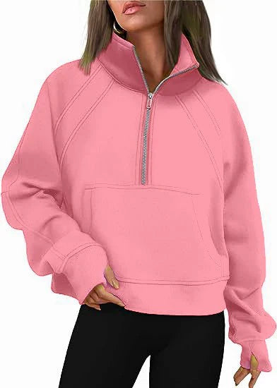 Half Zip Fleece Oversized Sweatshirt