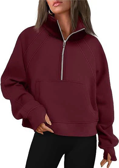 Half Zip Fleece Oversized Sweatshirt