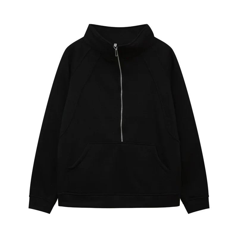 Half Zip Fleece Oversized Sweatshirt