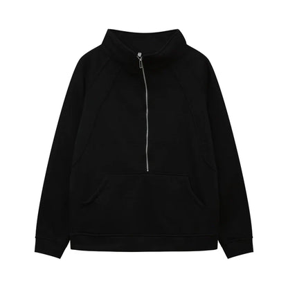 Half Zip Fleece Oversized Sweatshirt