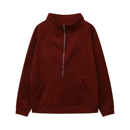 Half Zip Fleece Oversized Sweatshirt