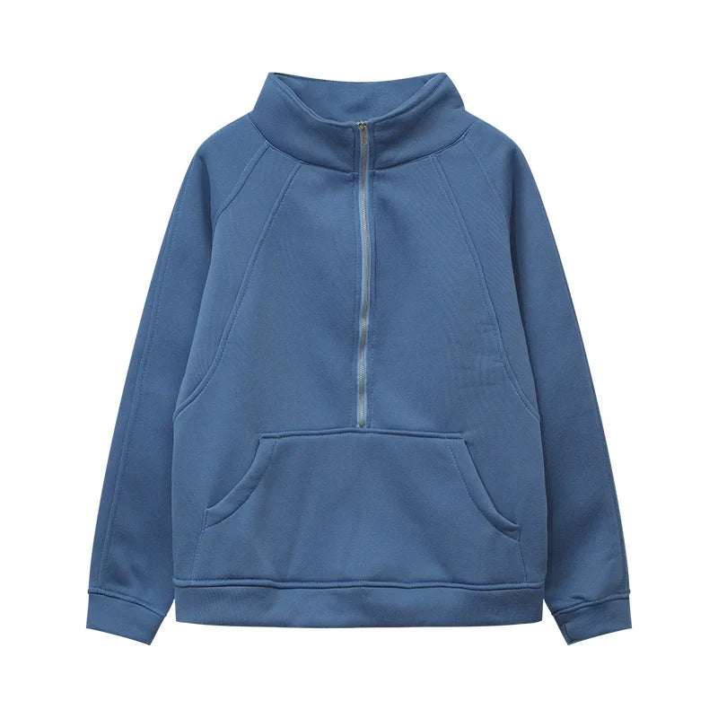 Half Zip Fleece Oversized Sweatshirt