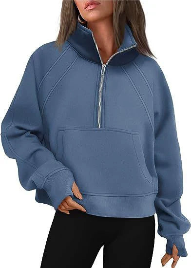 Half Zip Fleece Oversized Sweatshirt