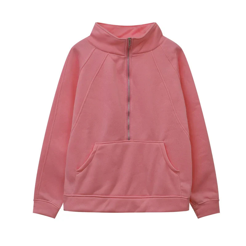 Half Zip Fleece Oversized Sweatshirt