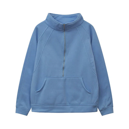 Half Zip Fleece Oversized Sweatshirt