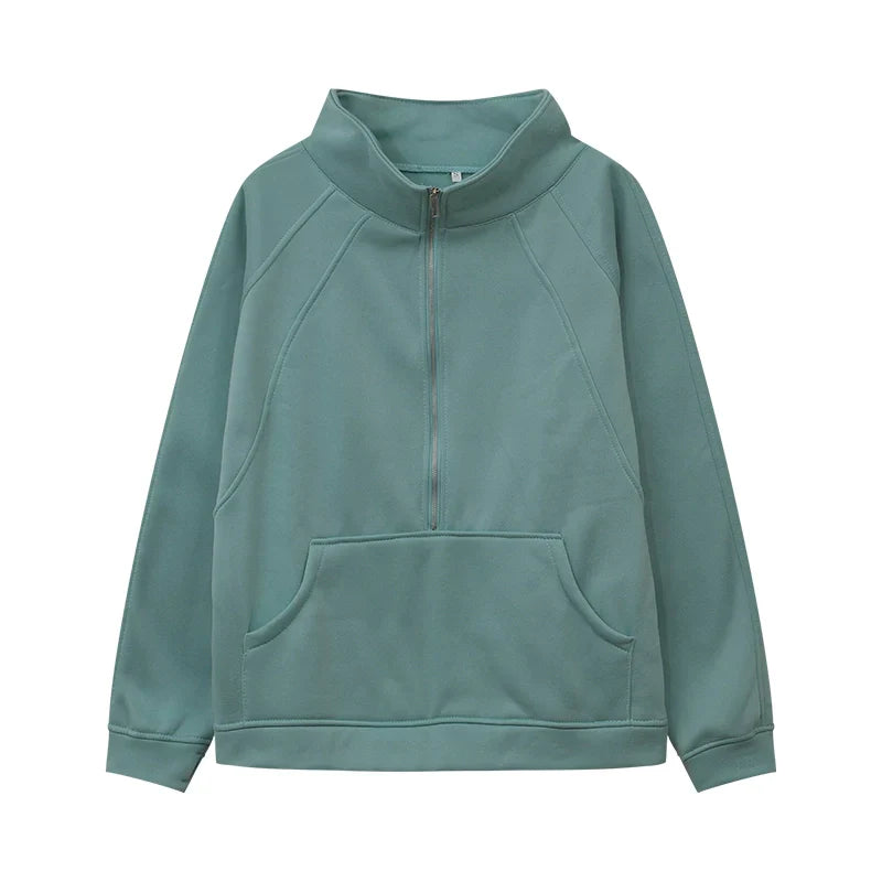 Half Zip Fleece Oversized Sweatshirt