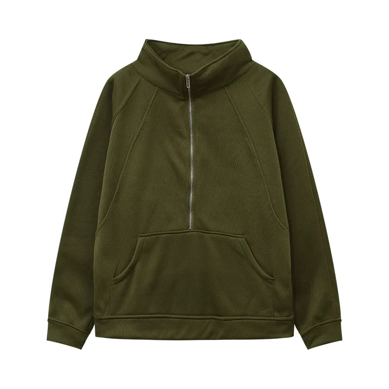 Half Zip Fleece Oversized Sweatshirt