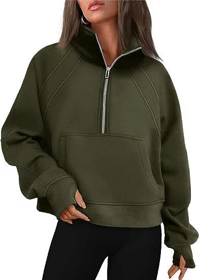 Half Zip Fleece Oversized Sweatshirt