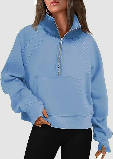 Half Zip Fleece Oversized Sweatshirt