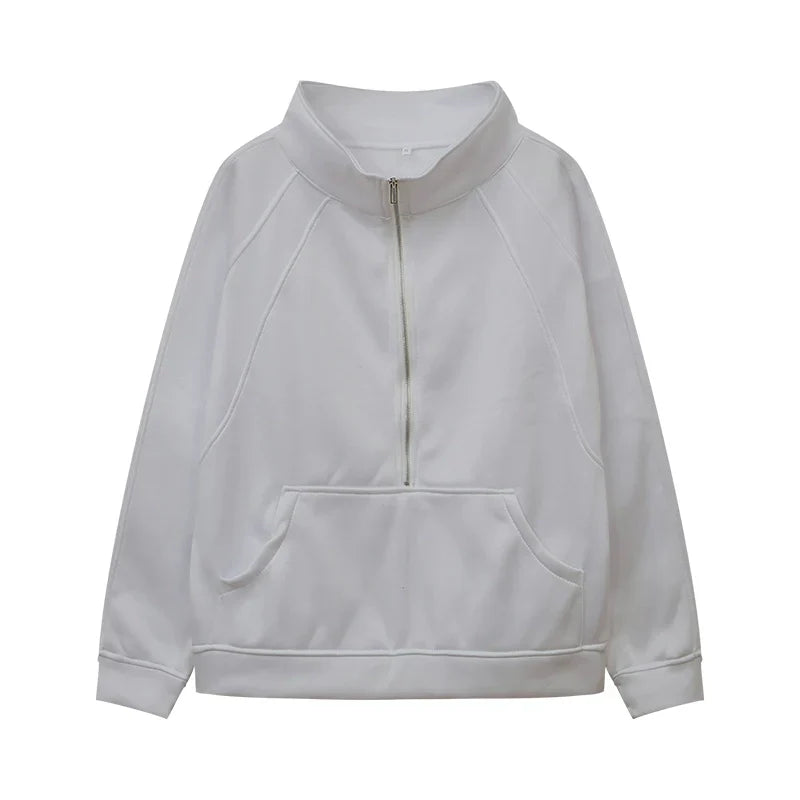 Half Zip Fleece Oversized Sweatshirt