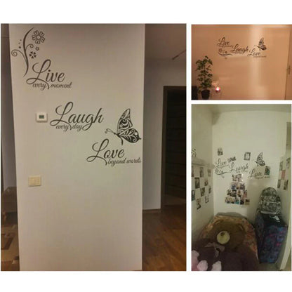 Butterfly Wall Art Vinyl Stickers - Live Laugh Love