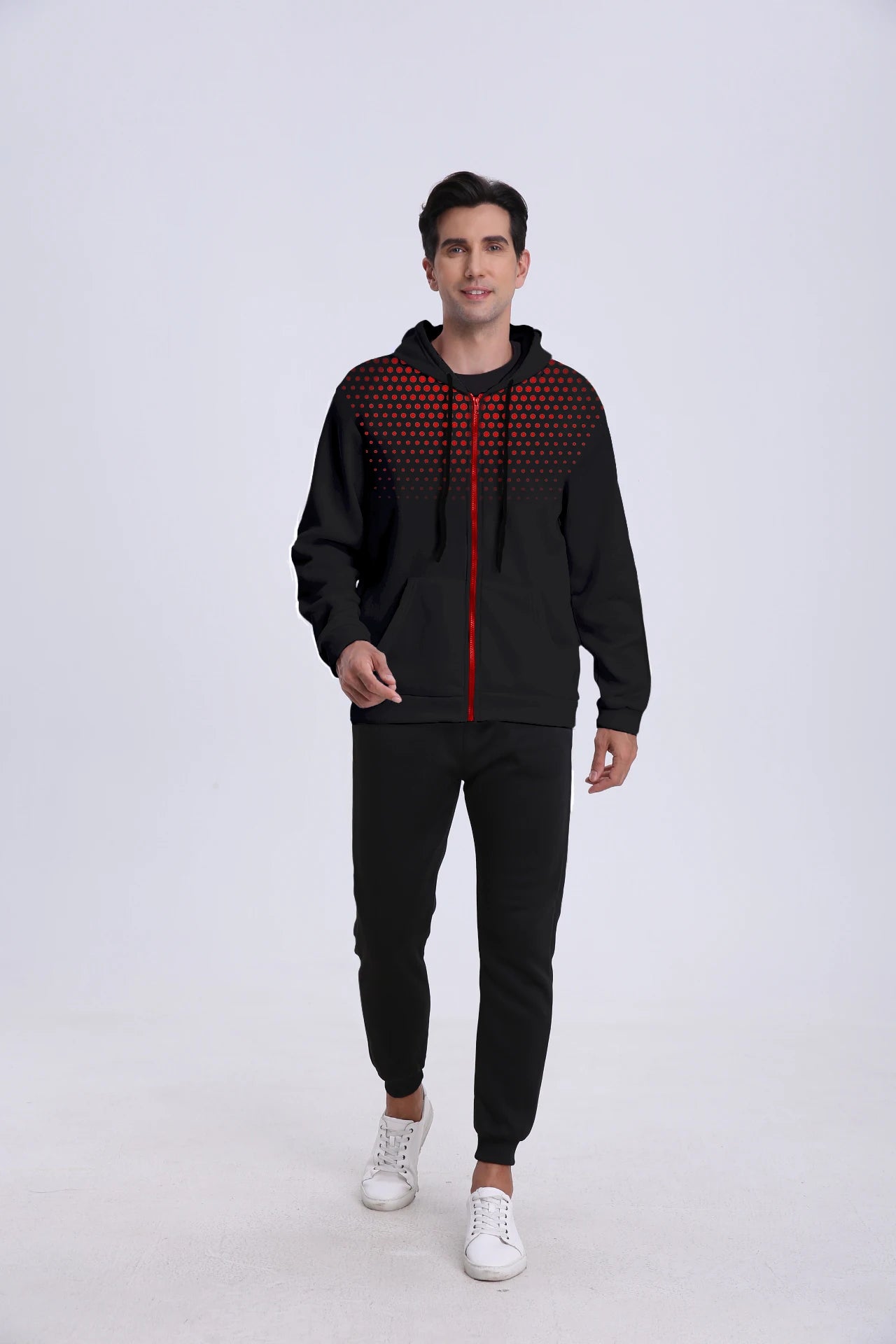 Men's Zip Up Graphic Print Sport Hoodie