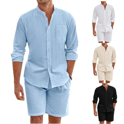 Breathable Cotton Shirt & Shorts Set.