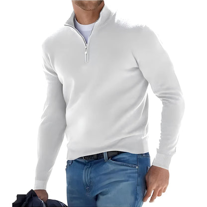 Half Zip Slim Fit V-neck Sweater.