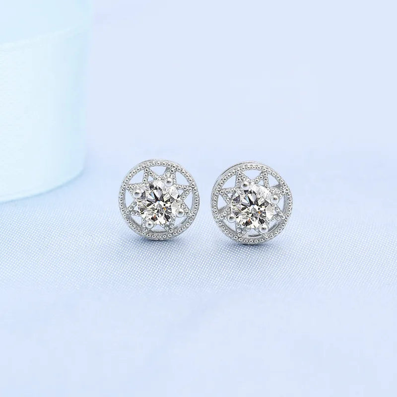 925 Sterling Silver Crystal Stud Earrings