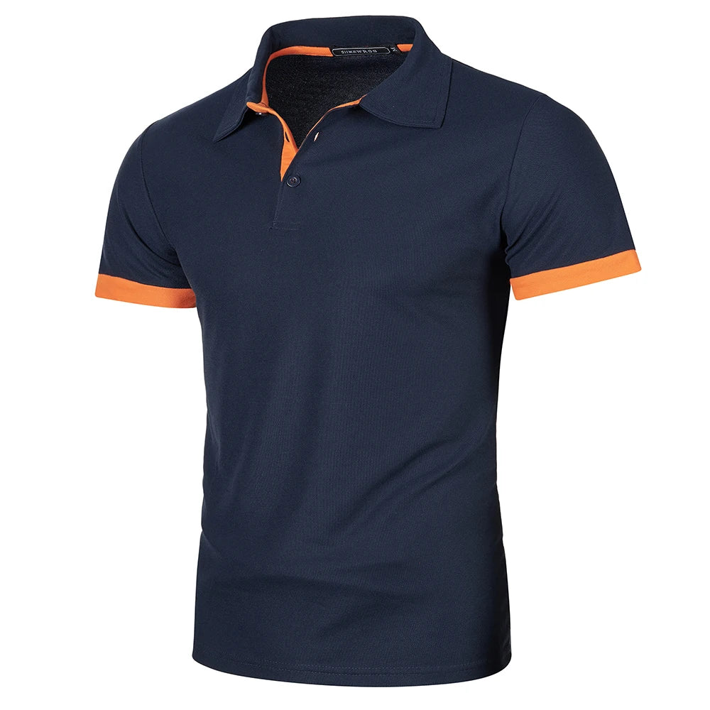 Men's Short Sleeve Contrast Color Polo shirt