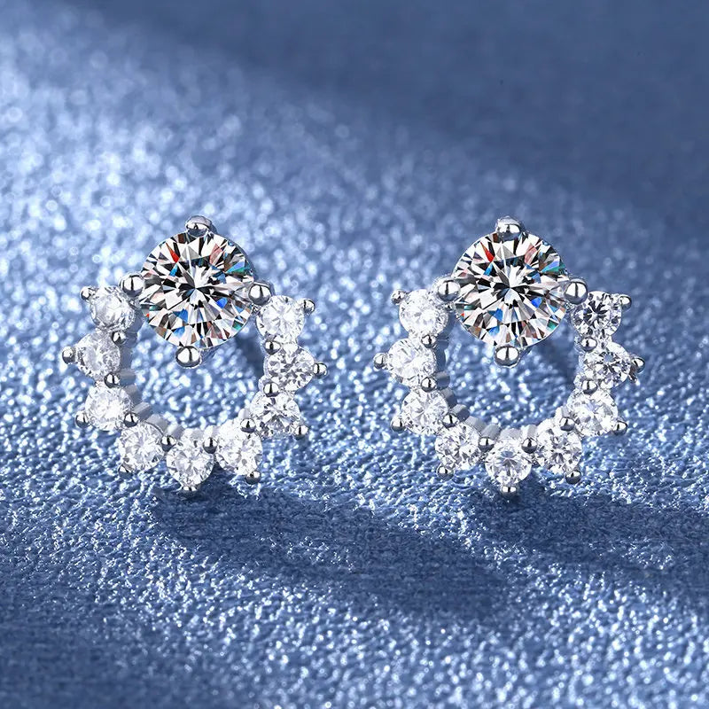 925 Sterling Silver Crystal Stud Earrings