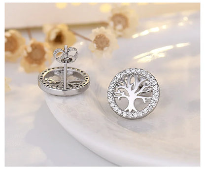 925 Sterling Silver Crystal Stud Earrings