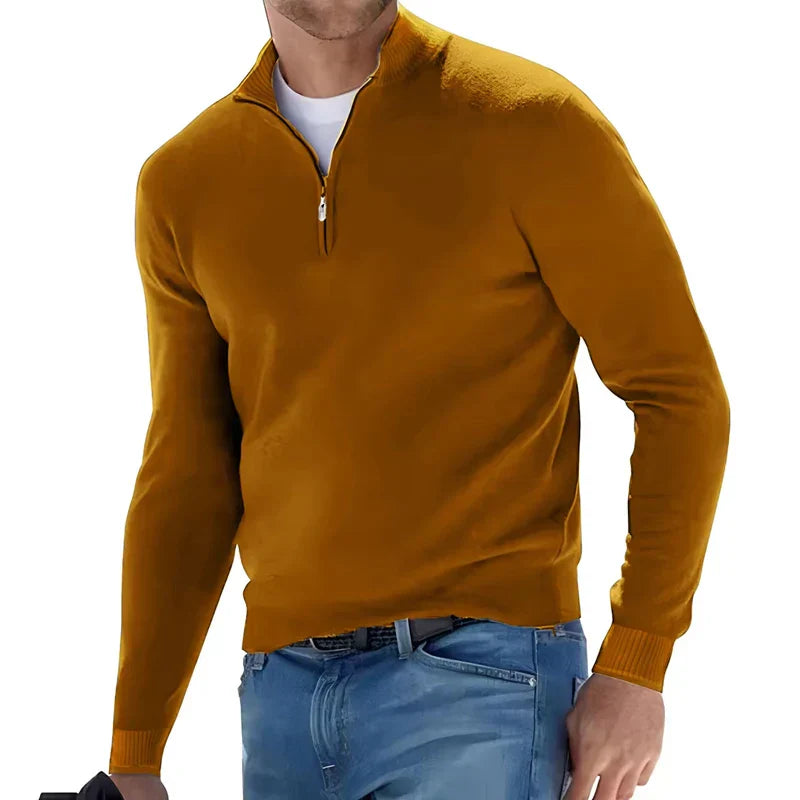 -neck long sleeve sweater