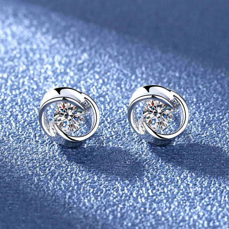 925 Sterling Silver Crystal Stud Earrings