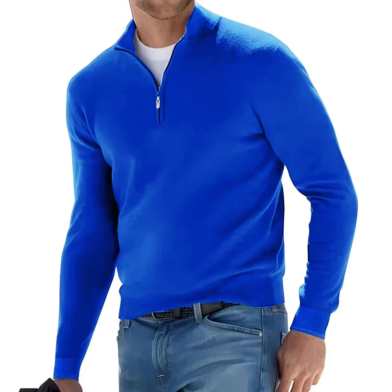 -neck long sleeve sweater