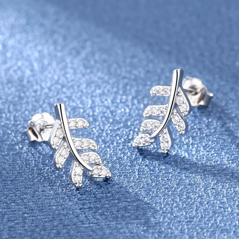 925 Sterling Silver Crystal Stud Earrings