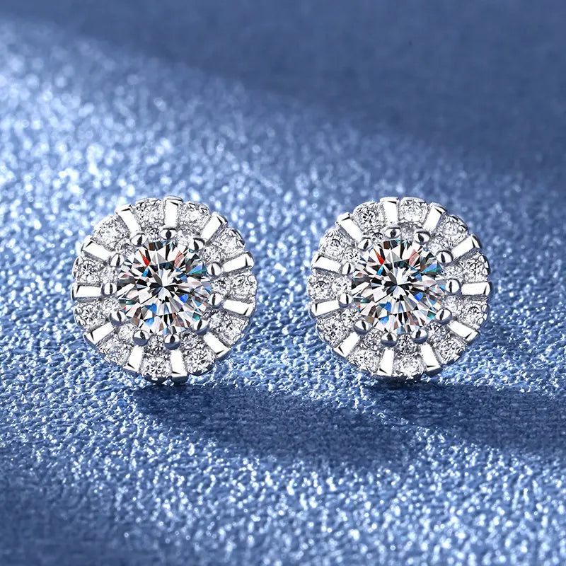 925 Sterling Silver Crystal Stud Earrings