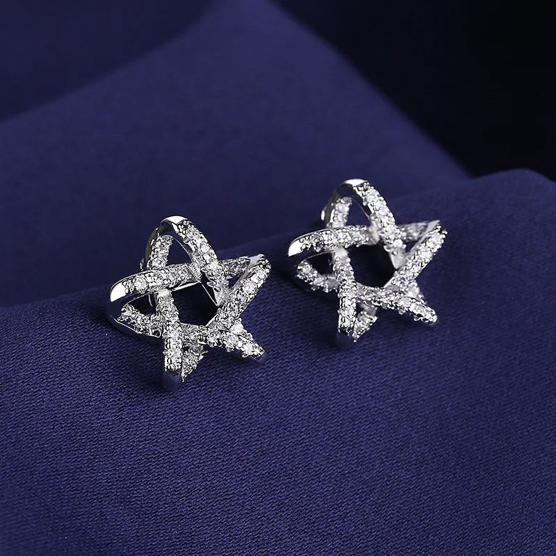 925 Sterling Silver Crystal Stud Earrings