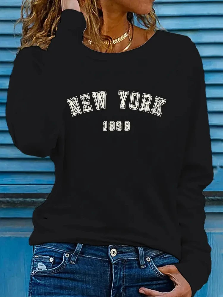 New York Print Soft Comfortable Sweater.