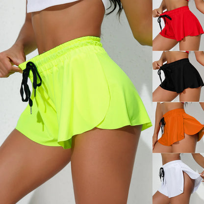 Quick-dry yoga sport running shorts women.