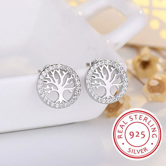 925 Sterling Silver Crystal Stud Earrings