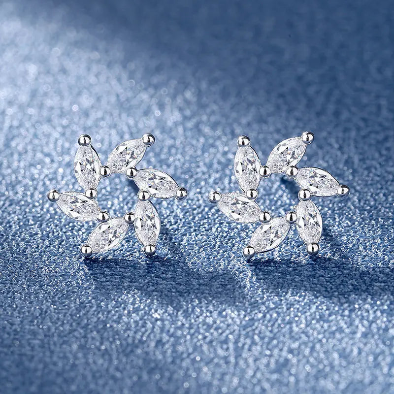 925 Sterling Silver Crystal Stud Earrings