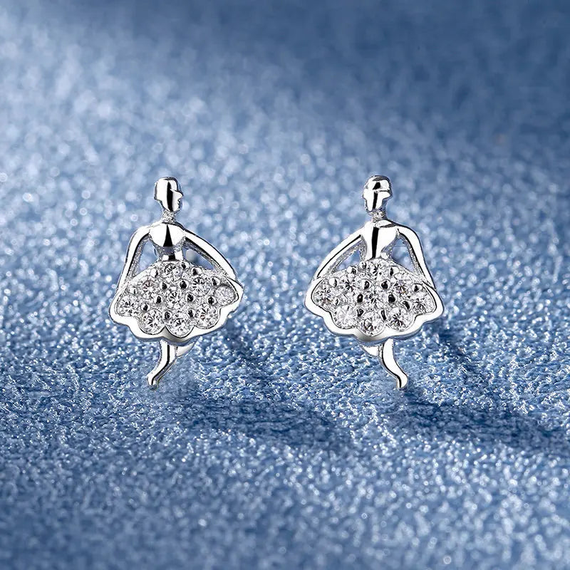 925 Sterling Silver Crystal Stud Earrings