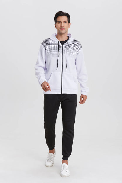 Men's Zip Up Graphic Print Sport Hoodie