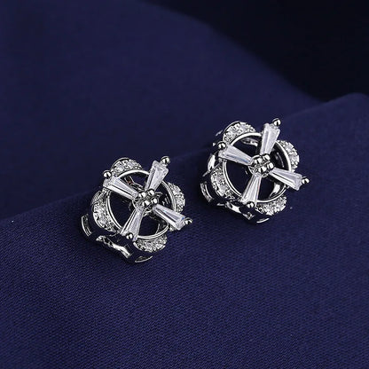 925 Sterling Silver Crystal Stud Earrings