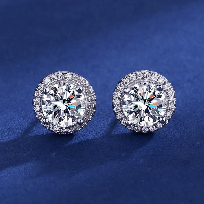 925 Sterling Silver Crystal Stud Earrings