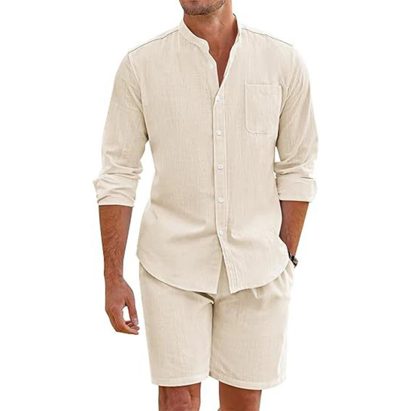 Breathable Cotton Shirt & Shorts Set.