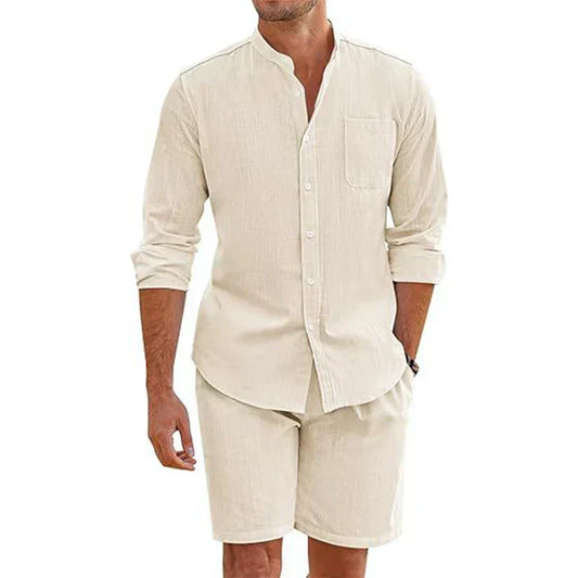 Mens Linen Shirt and Short Set