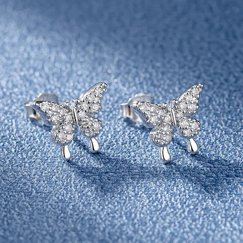 925 Sterling Silver Crystal Stud Earrings