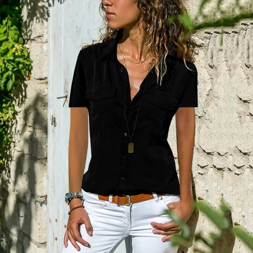 Casual Fashion Button Down Blouse