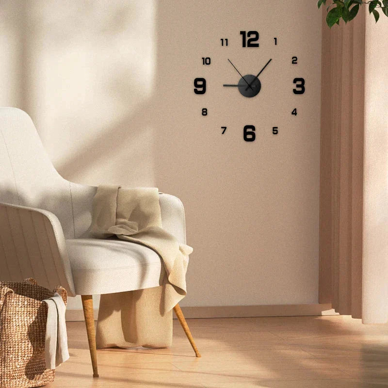 Frameless DIY Wall Clock - Silent Clock Wall Decor