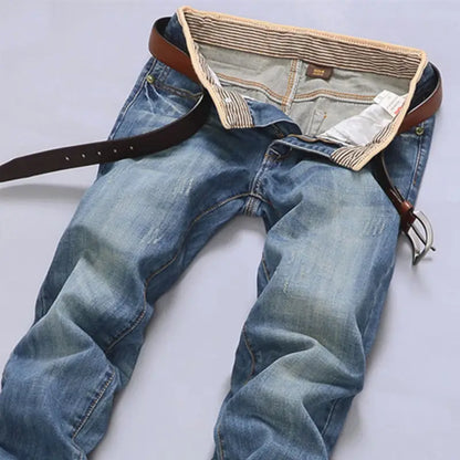 Vintage Loose Casual Men's Jeans Straight Denim Pants.