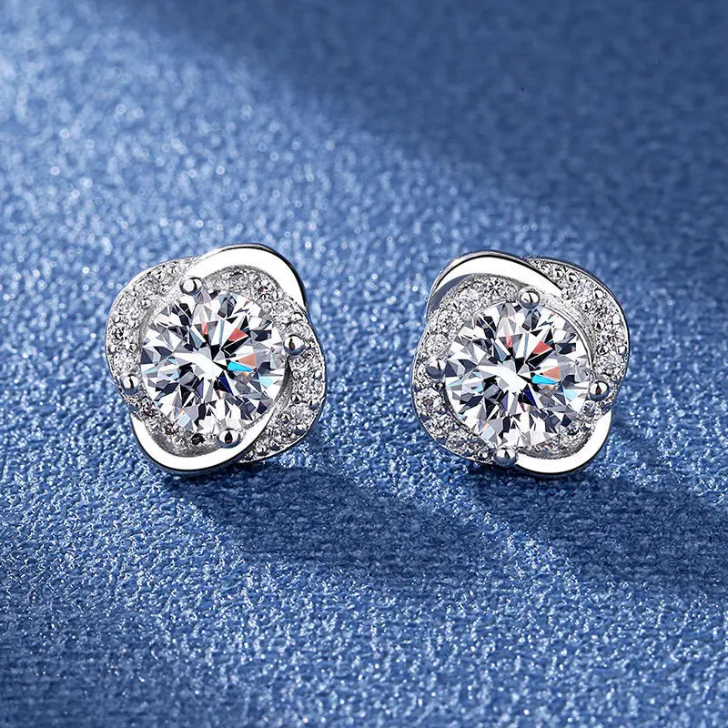 925 Sterling Silver Crystal Stud Earrings