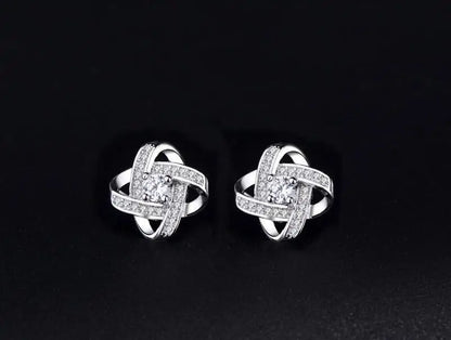 925 Sterling Silver Crystal Stud Earrings