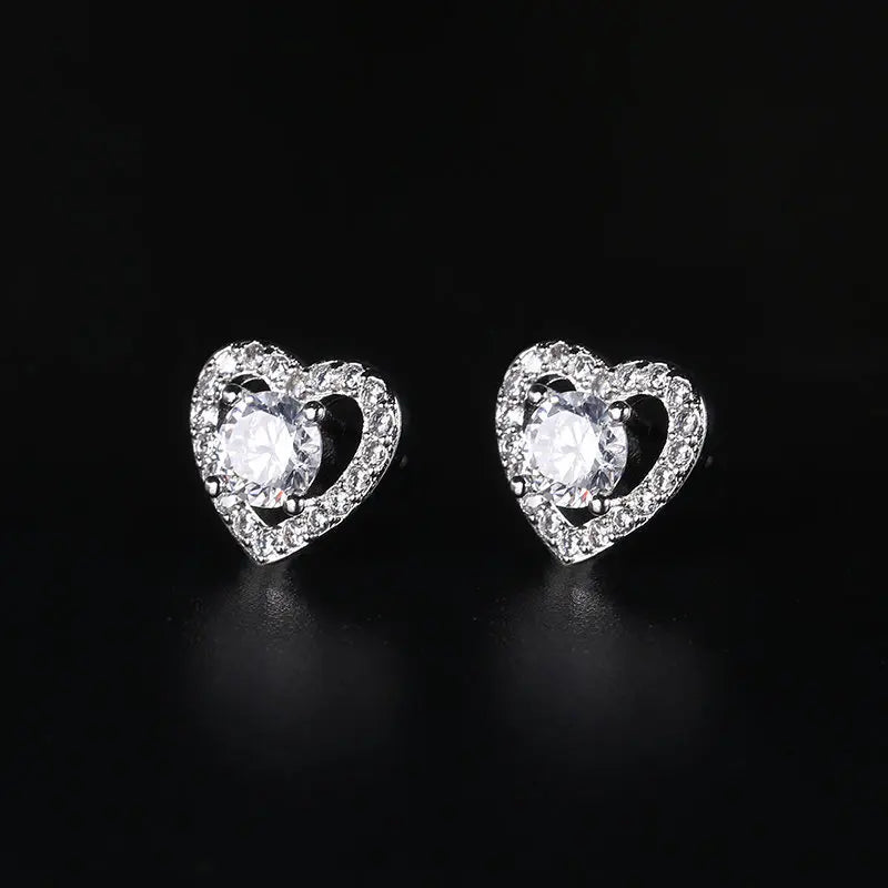 925 Sterling Silver Crystal Stud Earrings